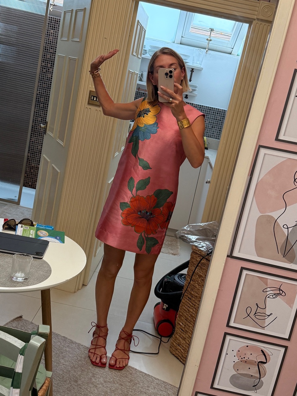 Alemais Pink Floral Shift Dress for Girls - Picture 3 of 3